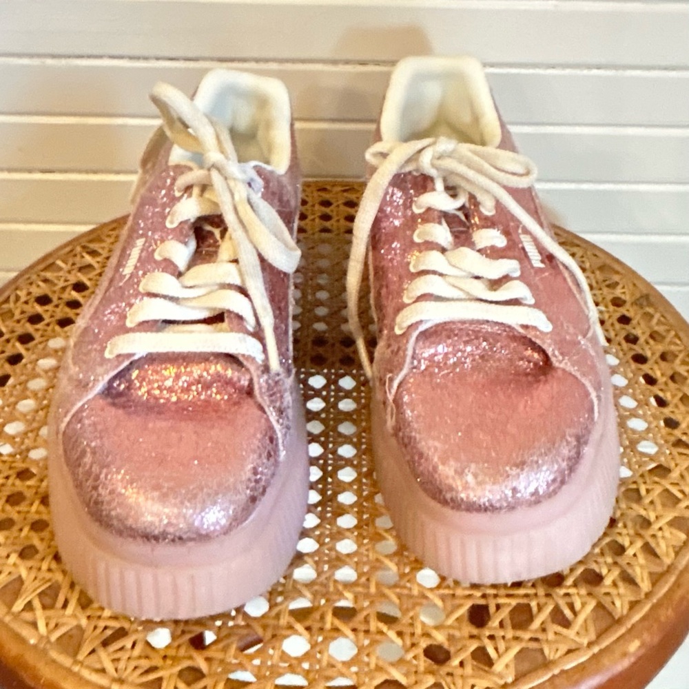 Puma Pink Metallic Platform Sneakers